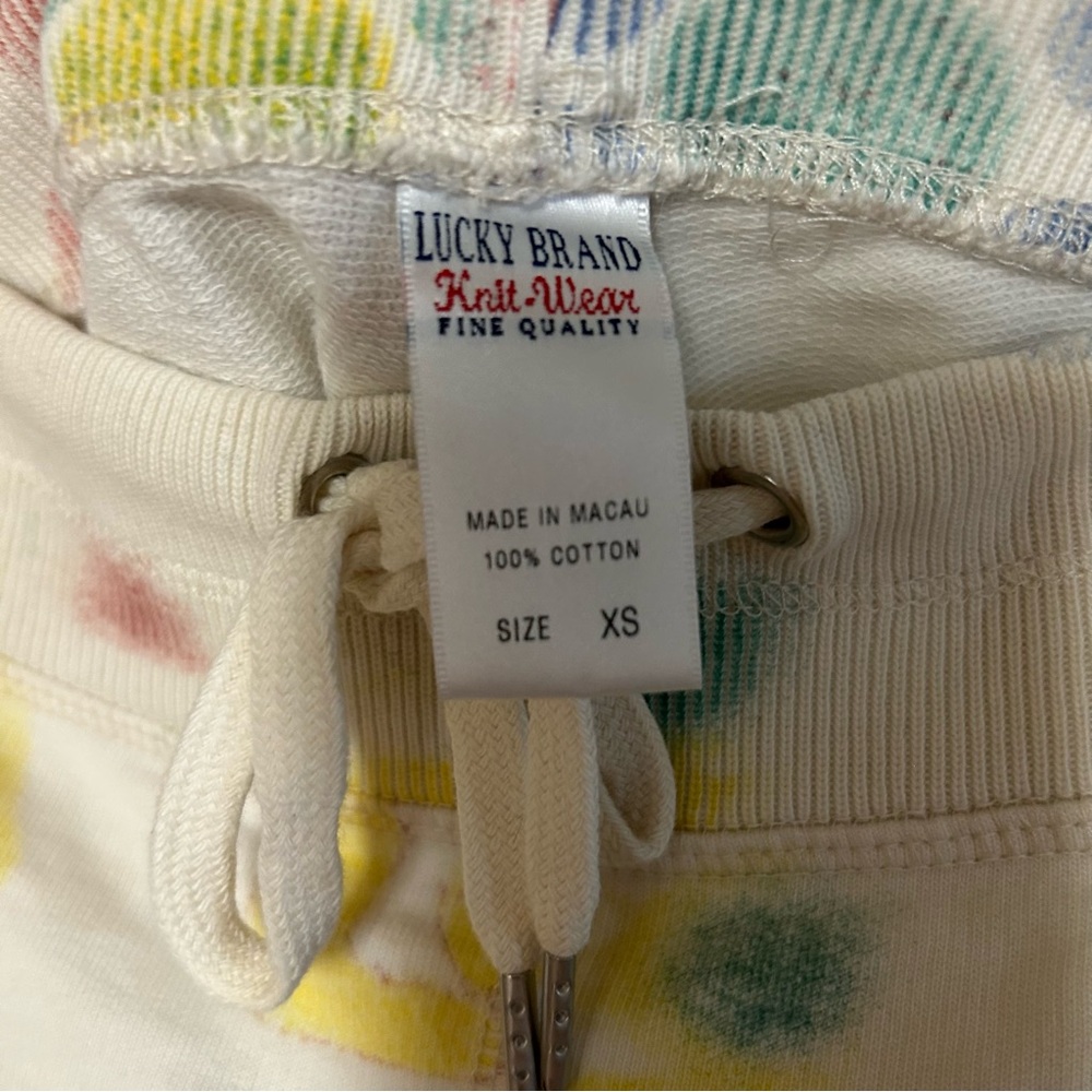 Lucky brand XS sweatpant hot shorts low rise‎ hippie peace love print Y2K boho - Picture 4 of 13